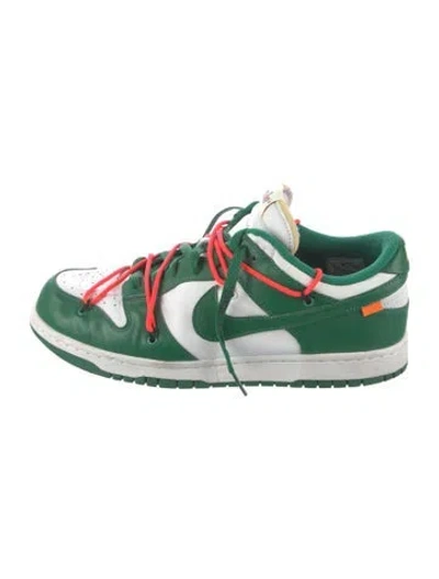 Pre-owned Off-white X Nike Dunk Low 'pine Green' Sneakers