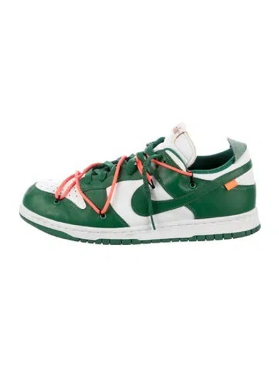 Pre-owned Off-white X Nike Dunk Low 'pine Green' Sneakers