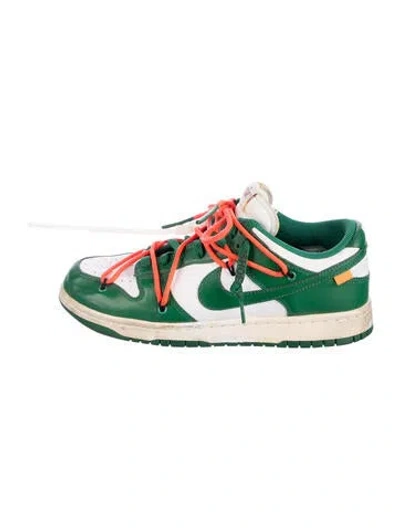 Pre-owned Off-white X Nike Dunk Low 'pine Green' Sneakers
