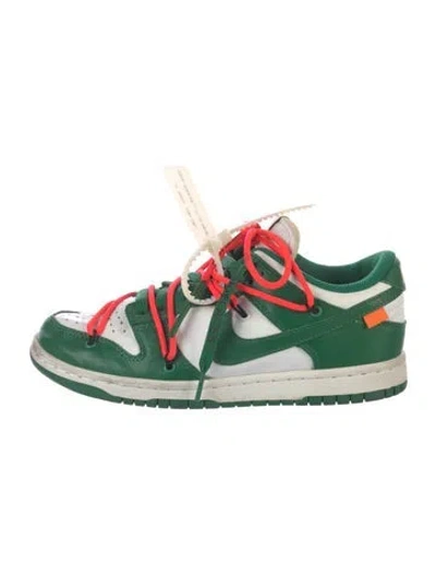 Pre-owned Off-white X Nike Dunk Low 'pine Green' Sneakers