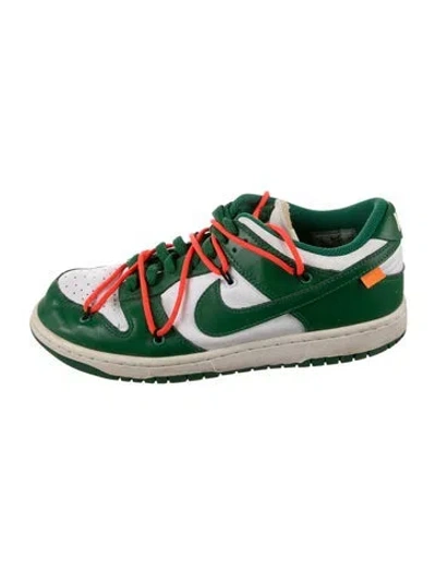 Pre-owned Off-white X Nike Dunk Low 'pine Green' Sneakers