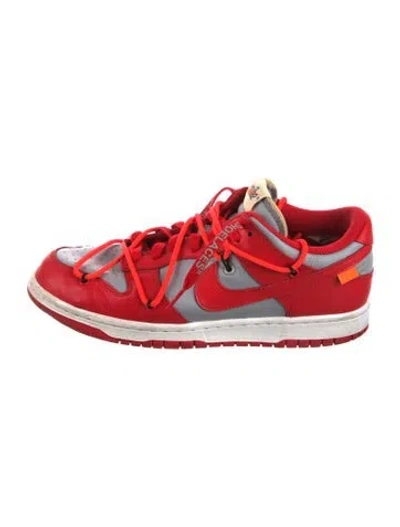 Pre-owned Off-white X Nike Dunk Low University Red Sneakers