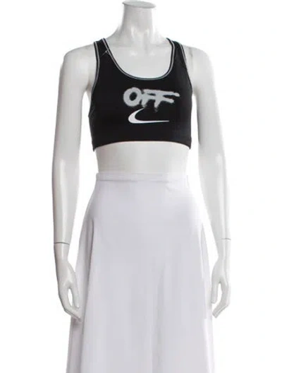 Pre-owned Off-white X Nike Graphic Print Crew Neck Sports Bra In White