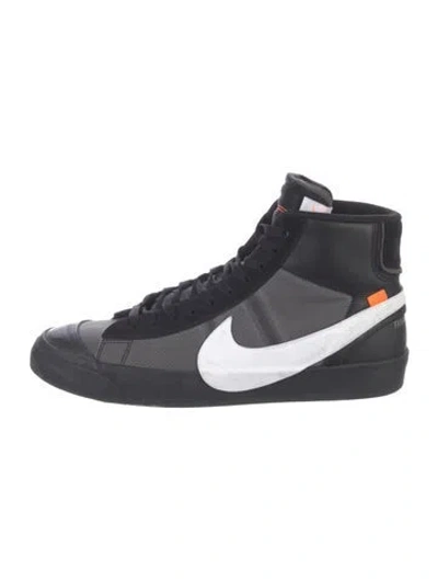 Pre-owned Off-white X Nike Leather Colorblock Pattern Sneakers In Black