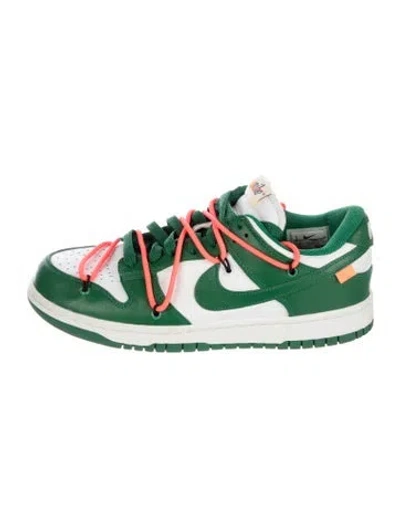 Pre-owned Off-white X Nike Leather Printed Athletic Sneakers In Green