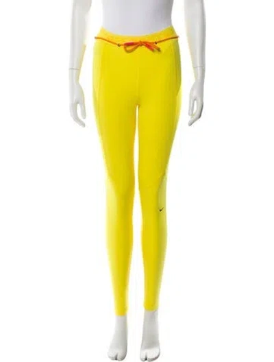 Pre-owned Off-white X Nike Logo Skinny Leg Pants In Yellow