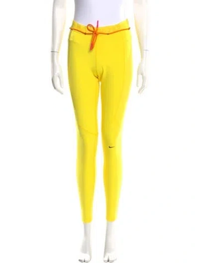 Pre-owned Off-white X Nike Nylon Skinny Leg Pants W/ Tags In Yellow