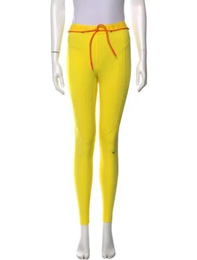 Pre-owned Off-white X Nike Nylon Skinny Leg Pants In Yellow