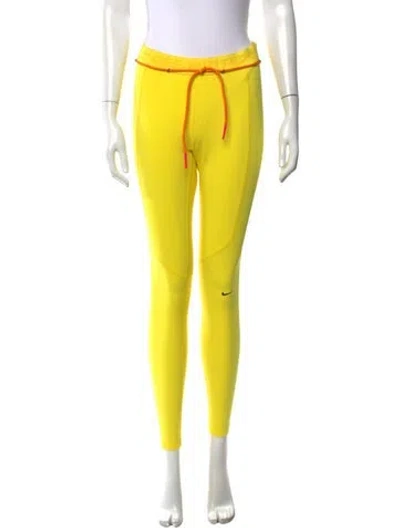 Pre-owned Off-white X Nike Nylon Skinny Leg Pants In Yellow