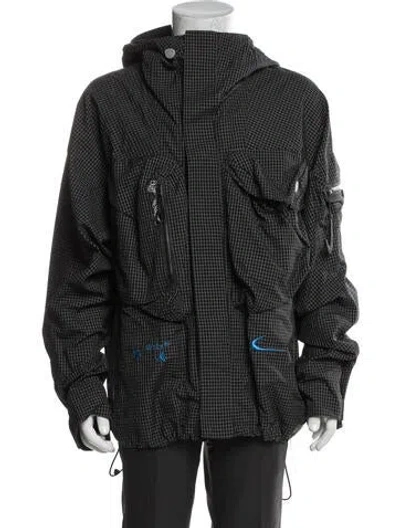 Pre-owned Off-white X Nike Plaid Print Parka In Black