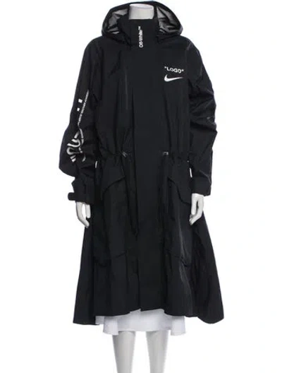 Pre-owned Off-white X Nike Rain Graphic Print Parka In Black
