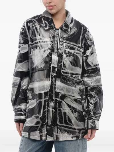 Off-white X-ray Printed Shirt Jacket In Black