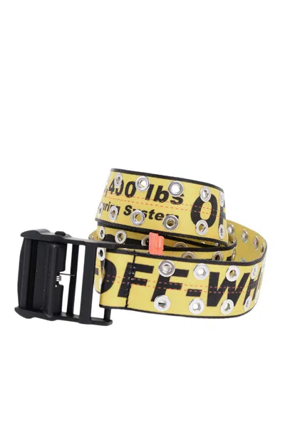 Off-white Yellow Logo Studded Belt
