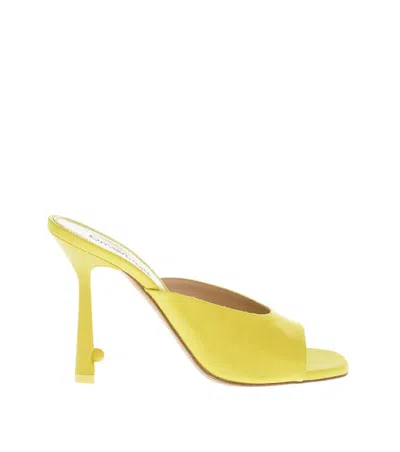 Off-white Yellow Slip On Heels