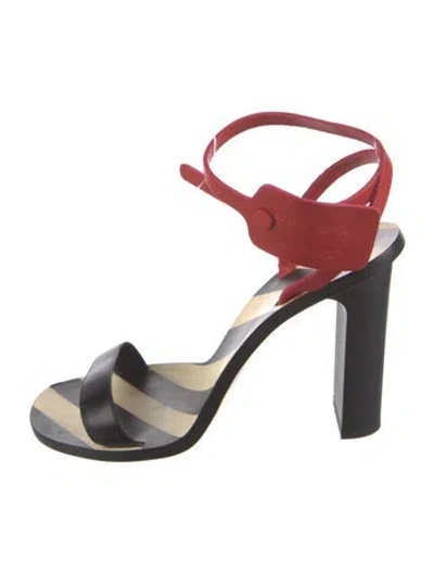 Pre-owned Off-white Zip Tie Capri Leather Sandals In Multi