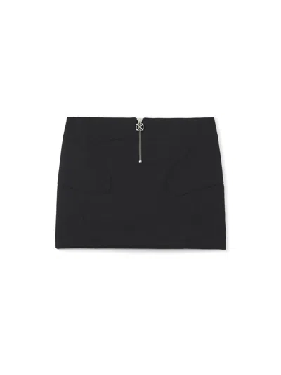 Off-white Wo Gab Zip-up Mini Skirt In Black