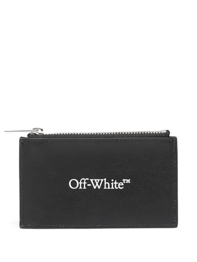 Off-white Zipper Card Case In Black