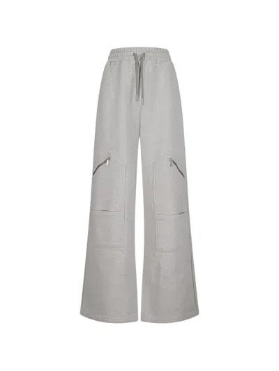 Off-white Zip-pocket Cargo Track Pants In Gray