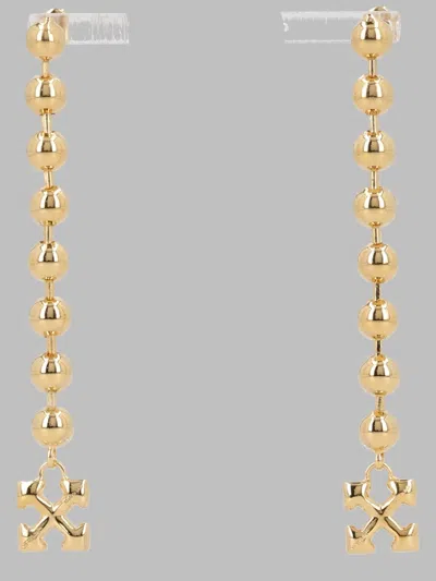 Off-white -inspired Mini Brass Earrings For Women In Gold