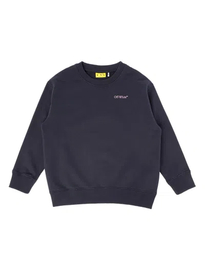 Off-white -style Arrow Splat Crewneck Sweatshirt For Kids In Blue