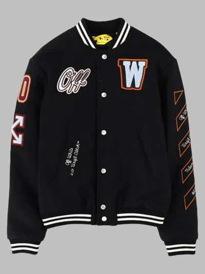 Off-white -style Patch Varsity Kids T-shirt In Black