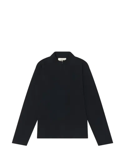 O.files Zip-collar T-shirt In Black