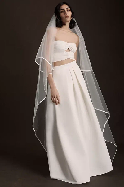 Ofrenda Kepler Satin Trim Veil In White