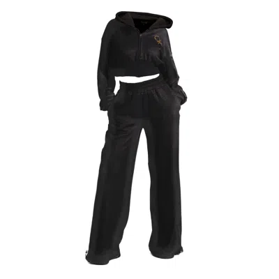 Ofuure Black  Plush Fleece Hoodie Set In Charcoal