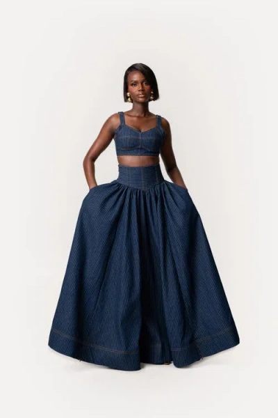 Ofuure Dani Maxi Skirt In Blue