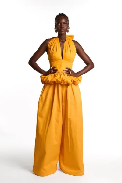 Ofuure Grace Peplum Top In Yellow