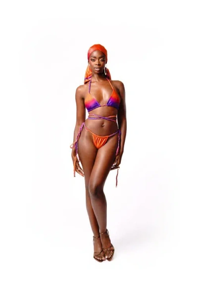 Ofuure Luna Reversible Bikini Bottom In Orange