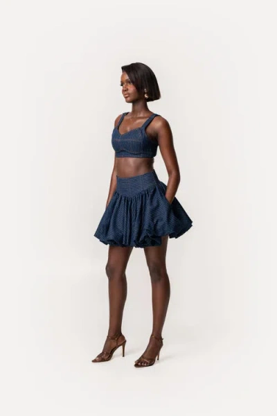 Ofuure Rumi Bubble Mini Skirt In Blue