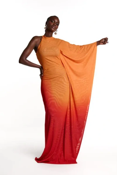 Ofuure Sahara Kaftan Maxi Dress In Orange