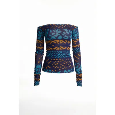Ofuure Women's Anu Blue Off-shoulder Top