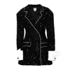 Ofuure Women's Black Raven Sequin Blazer Dress In Onyx In Black