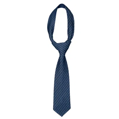 Ofuure Women's Blue Denim Pinstripe Mika Necktie