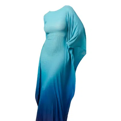 Ofuure Women's Blue Iris Kaftan Maxi Dress