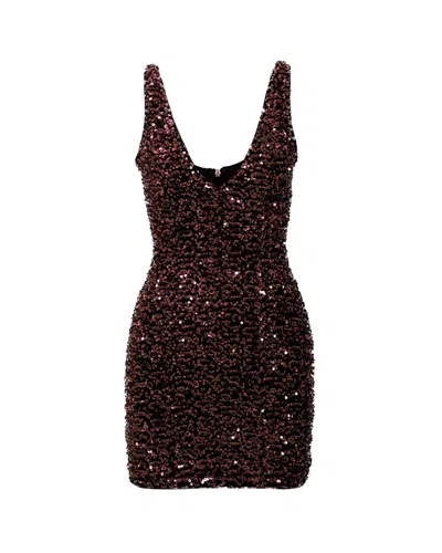 Ofuure Women's Brown Leila Mini Sequin Dress In Bronzite