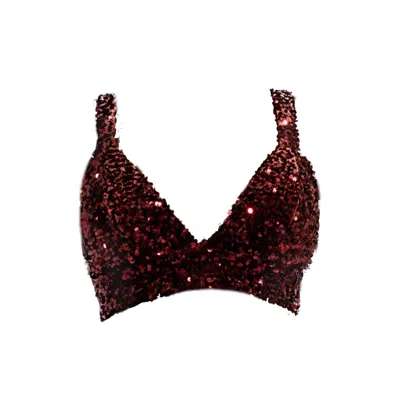 Ofuure Women's Brown Liza Sequin Bra Top In Bronzite