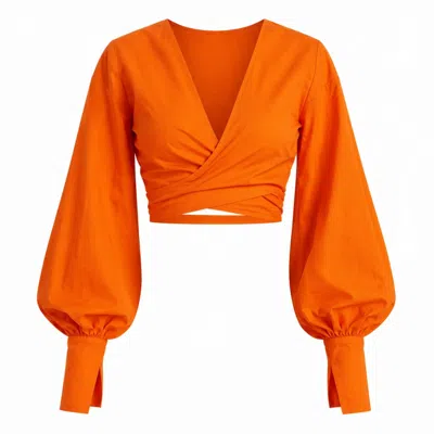 Ofuure Women's Dana Wrap Top In Orange