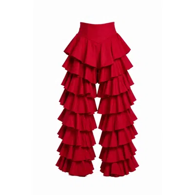 Ofuure Women's Daria Ruffle Pants In Red
