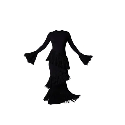 Ofuure Women's Eme Sequin Fringe Maxi Dress In Black