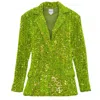 Ofuure Women's Green Liza Sequin Blazer In Olivine In Green
