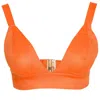 Ofuure Women's Linen Azure Bra Top In Orange In Orange