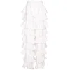 Ofuure Women's Linen Daria Ruffle Pants In White In White