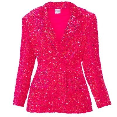 Ofuure Women's Liza Sequin Blazer In Pink Spinel