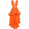 Ofuure Women's Orange Linen Ama Hi-low Dress In Orange