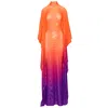 Ofuure Women's Orange / Purple Luna Kaftan Maxi Dress In Multi