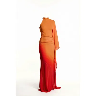 Ofuure Women's Orange Sahara Kaftan Maxi Dress