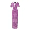 Ofuure Women's Pink / Purple Daya Sequin Maxi Dress In Purple Alexandrite In Pink/purple